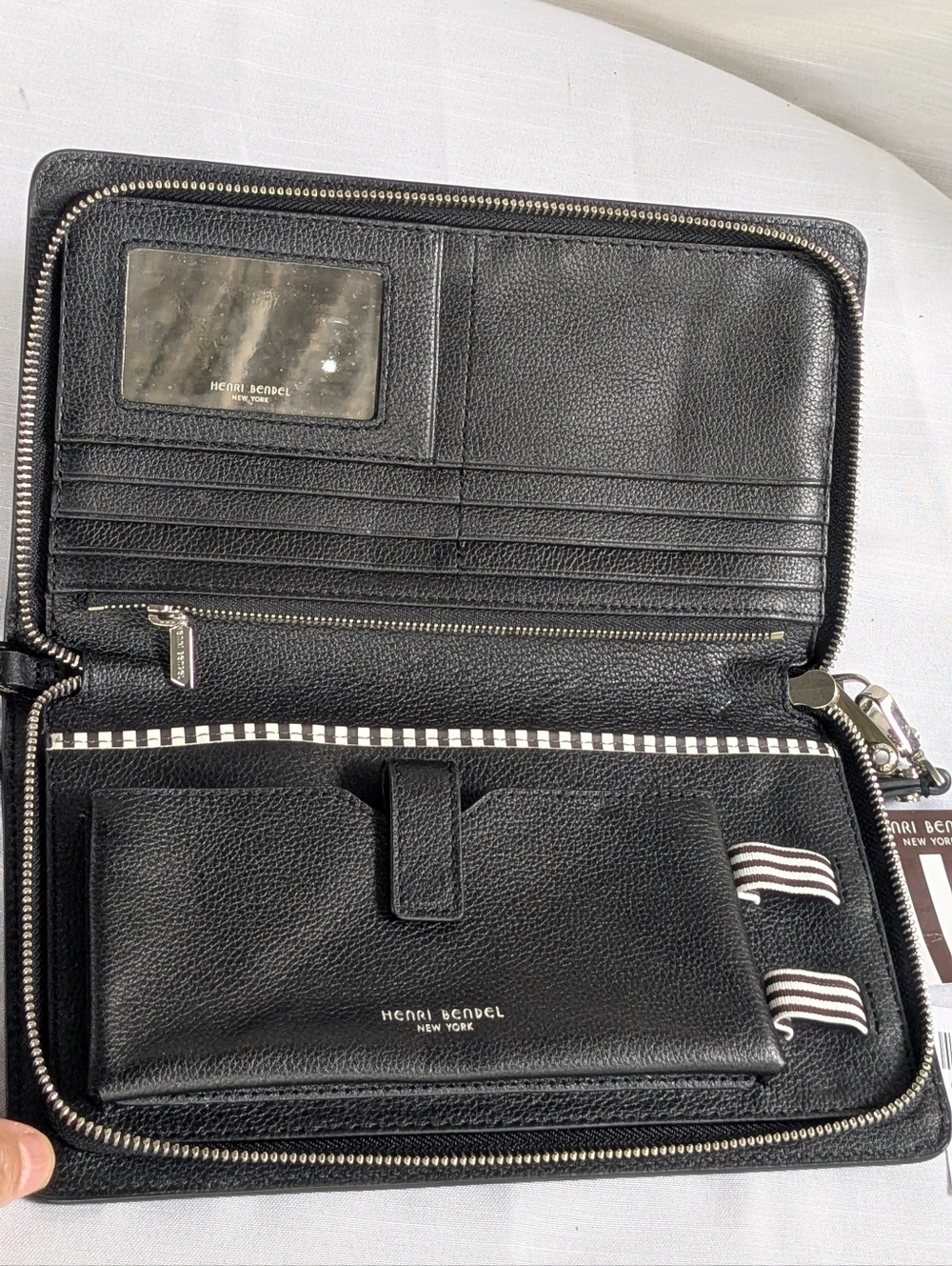 Henri Bendel Black Leather Handbag with Top Handle - Picture 9 of 9